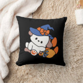 トレーニング中のポーソウルウィッチ – かわいいハロウィーン犬 クッション (ブランケット)