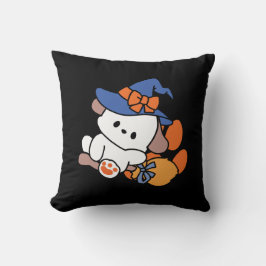 トレーニング中のポーソウルウィッチ – かわいいハロウィーン犬 クッション