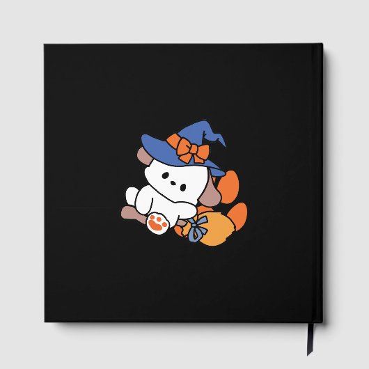 トレーニング中のポーソウルウィッチ – かわいいハロウィーン犬 ゲストブック (裏面)