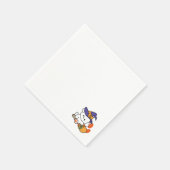 トレーニング中のポーソウルウィッチ – かわいいハロウィーン犬 スタンダードカクテルナプキン (角)