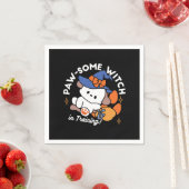 トレーニング中のポーソウルウィッチ – かわいいハロウィーン犬 スタンダードカクテルナプキン (インサイチュ)