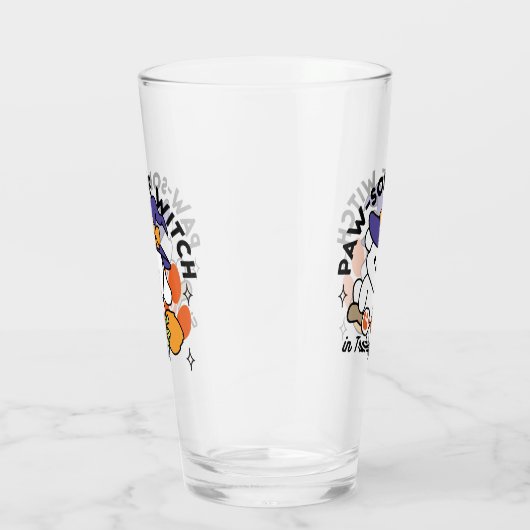 トレーニング中のポーソウルウィッチ – かわいいハロウィーン犬 タンブラーグラス (右)