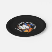 トレーニング中のポーソウルウィッチ – かわいいハロウィーン犬 ペーパープレート (アングル)