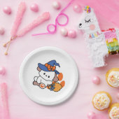 トレーニング中のポーソウルウィッチ – かわいいハロウィーン犬 ペーパープレート (パーティー)