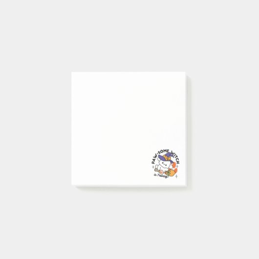 トレーニング中のポーソウルウィッチ – かわいいハロウィーン犬 ポストイット (正面)