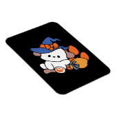 トレーニング中のポーソウルウィッチ – かわいいハロウィーン犬 マグネット (右側)