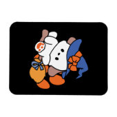 トレーニング中のポーソウルウィッチ – かわいいハロウィーン犬 マグネット (横)