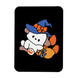 トレーニング中のポーソウルウィッチ – かわいいハロウィーン犬 マグネット