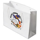 トレーニング中のポーソウルウィッチ – かわいいハロウィーン犬 ラージペーパーバッグ (裏面アングル)