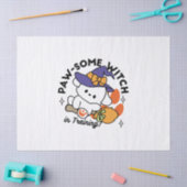 トレーニング中のポーソウルウィッチ – かわいいハロウィーン犬 薄葉紙 (クラフト)