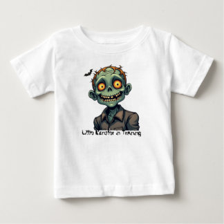 トレーニング中の小さなモンスター - かわいいハロウィンの子供服 ベビーTシャツ