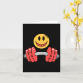 トレーニング休息ジム顔おもしろい重量挙げ動画 カード (黄色い花)