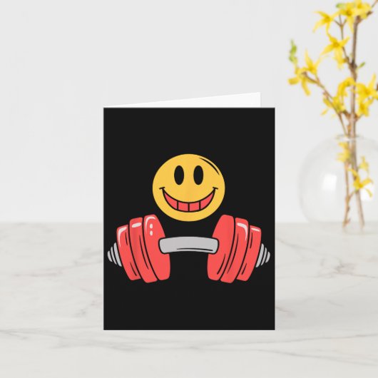 トレーニング休息ジム顔おもしろい重量挙げ動画 カード (黄色い花)