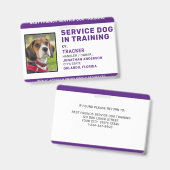 トレーニング写真パーソナライズされたIDのサービス犬 バッジ (Front & Back)