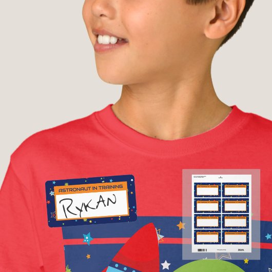 トレーニング名タグシールの宇宙飛行士 ラベル