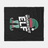 トレーニング小妖精や小人グループマッチングファミリークリスマス フリースブランケット (正面(横))