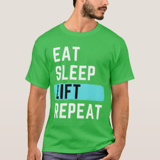 トレーニング少年 Eat Sleep Lift Repeat Tシャツ