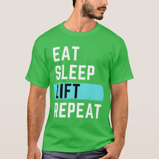 トレーニング少年 Eat Sleep Lift Repeat Tシャツ (正面)
