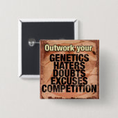 トレーニング感動的ワード – アウトワーク – モチベーション 缶バッジ (正面&裏面)