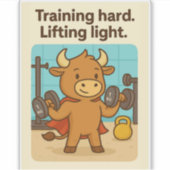 トレーニング懸命。ライトを持ち上げる – ブリオ・ビニール・スティック シール (正面)