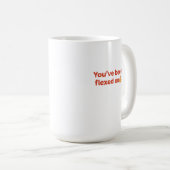 トレーニング懸命。ライトを持ち上げるBullioマンガデザイン コーヒーマグカップ (正面右)