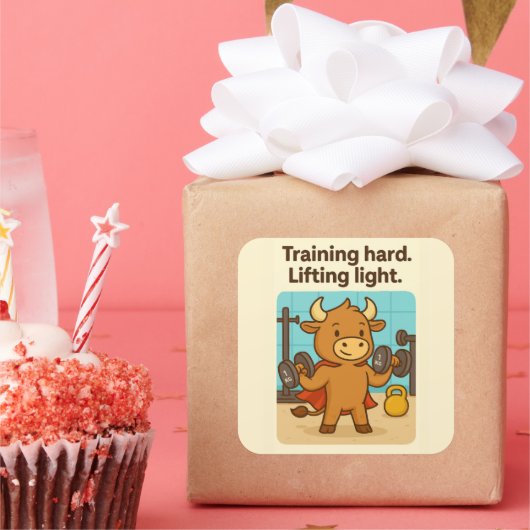 トレーニング懸命、リフティングライトおもしろい- Bullio Gym スクエアシール (パーティー)