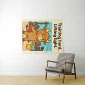 トレーニング懸命、リフティングライトおもしろい- Bullio Gym Ta タペストリー (インサイチュ(横))