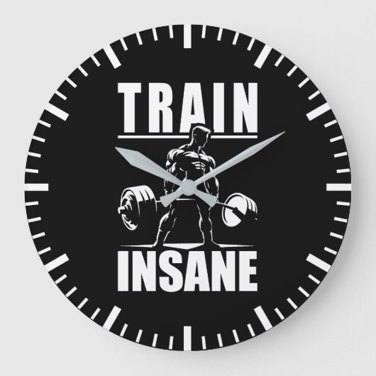 トレーニング狂やる気を起こさせる – ジム、トレーニングフィットネス ラージ壁時計 (正面)