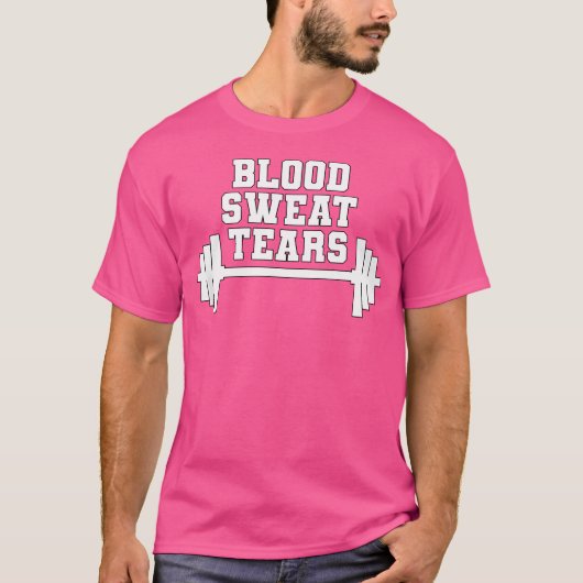 トレーニング血の汗の涙バーベル Tシャツ (正面)