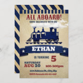 トレーニング誕生日の招待ヴィンテージ 招待状 (正面/裏面)