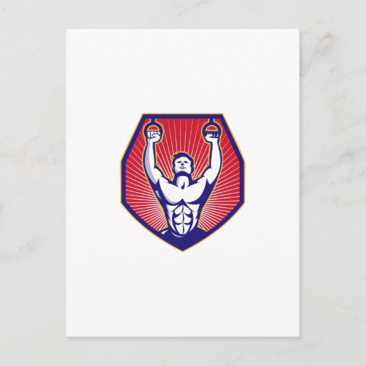 トレーニング アスリート リング レトロ ポストカード (正面)