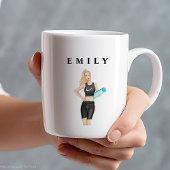 トレーニング、ヨガ、カスタム ジャンボコーヒーマグカップ