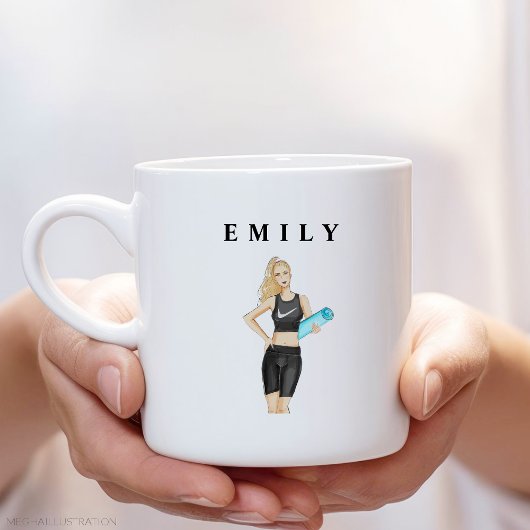 トレーニング、ヨガ、カスタム ジャンボコーヒーマグカップ