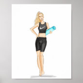 トレーニング、ヨガ、ファッションイラストレーション ポスター (正面)
