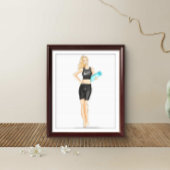 トレーニング、ヨガ、ファッションイラストレーション ポスター