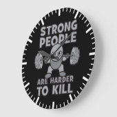 トレーニング – 強い人は殺すのが難しい、かわいい ラージ壁時計 (傾斜)