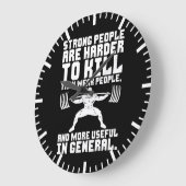 トレーニング – 強い人は殺すのが難しい ラージ壁時計 (傾斜)