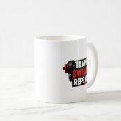 トレーニング 汗 繰り返し ジムデザイン コーヒーマグカップ (正面右)