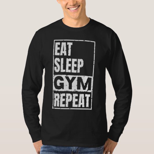 トレーニング 食べる 睡眠 リピート Tシャツ (正面)