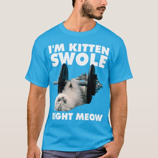 トレーニング- Cat - I'm Kitten Swole Right Meow Tシャツ (正面)