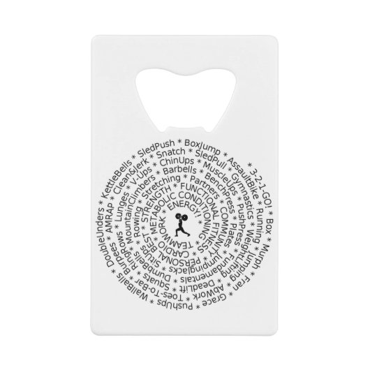 トレーニング- Crossfitインスパイアデザインへの愛 クレジットカード栓抜き (正面)