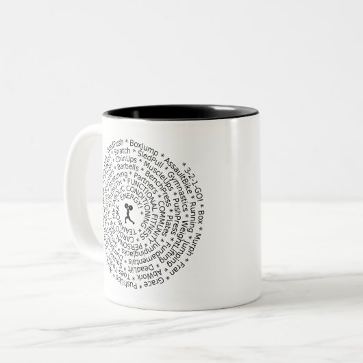 トレーニング- Crossfitインスパイアデザインへの愛 ツートーンマグカップ (正面左)