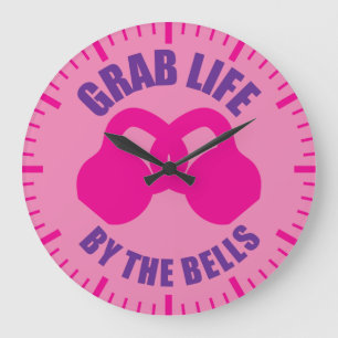 トレーニング- Grab Life by The Bells - Kettlebell ラージ壁時計