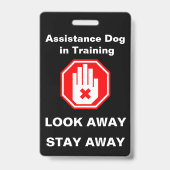 トレーニングIDのアシスタンスドッグラベル バッジ (裏面)
