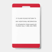 トレーニングIDのサービスドッグカスタムロゴ写真 バッジ (裏面)