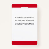 トレーニングIDのサービスドッグカスタムロゴ写真 バッジ (裏面)