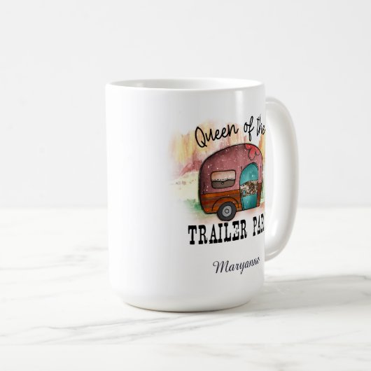 トレーラおもしろいーコートの女王 コーヒーマグカップ (正面右)