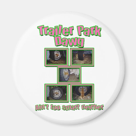 トレーラおもしろいーパークダウグ マグネット (正面)