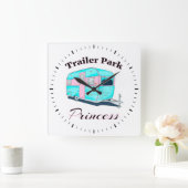 トレーラーおもしろいパークプリンセスRVキャンプ スクエア壁時計 (ホーム)