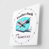 トレーラーおもしろいパークプリンセスRVキャンプ スクエア壁時計 (傾斜)